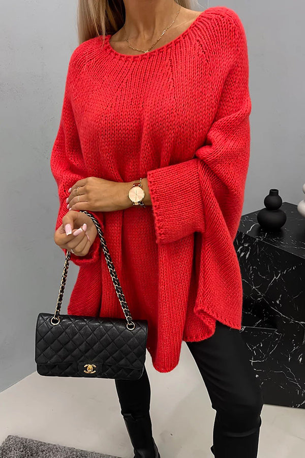 Blusa tipo poncho de punto de canalé