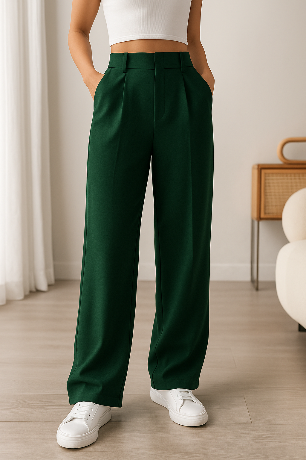 Pantalones Elegantes de Pierna Ancha