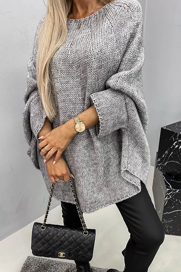 Blusa tipo poncho de punto de canalé
