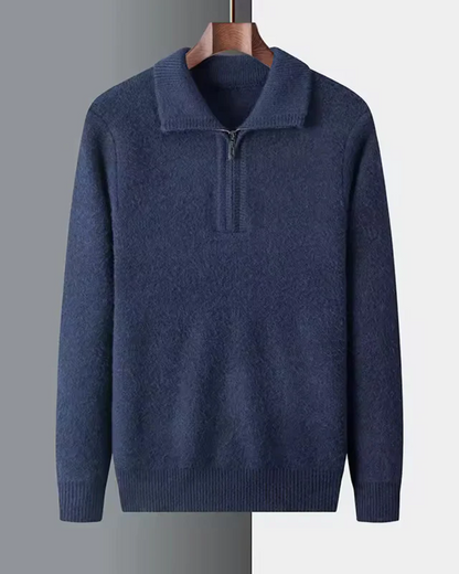 Cashmere zip-up sweater