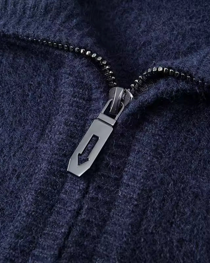 Cashmere zip-up sweater