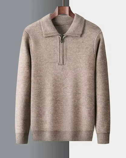 Cashmere zip-up sweater