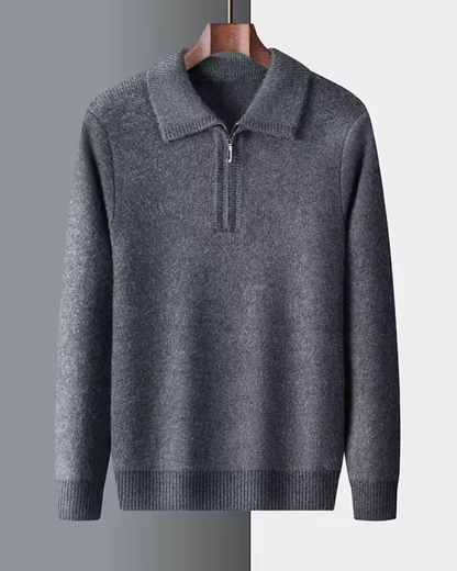Cashmere zip-up sweater