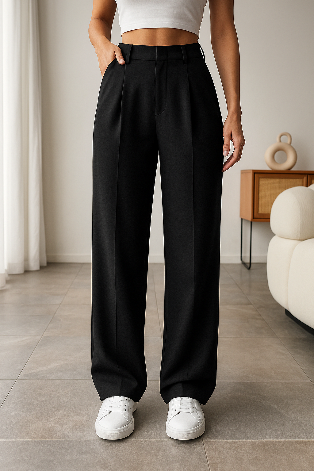 Pantalones Elegantes de Pierna Ancha
