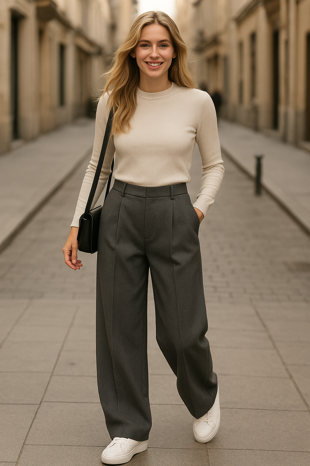 Pantalones Elegantes de Pierna Ancha