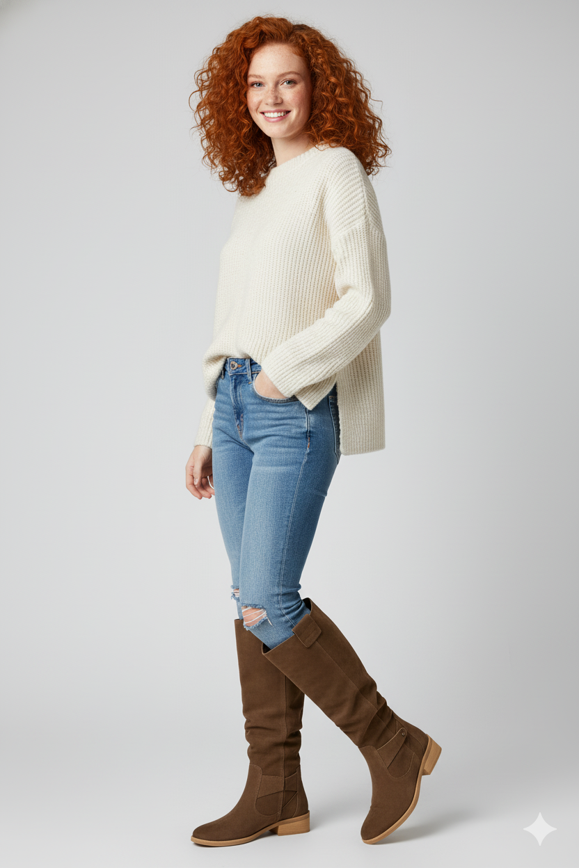 Botas elegantes de ante