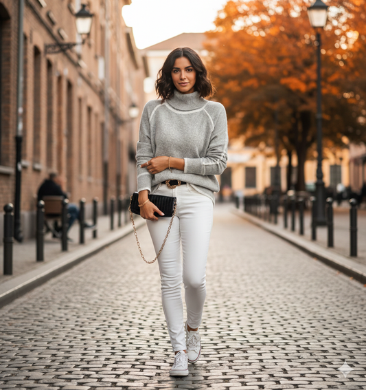 Suéter Casual con Cuello Alto que Realza tu Estilo