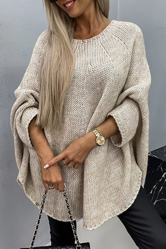 Blusa tipo poncho de punto de canalé